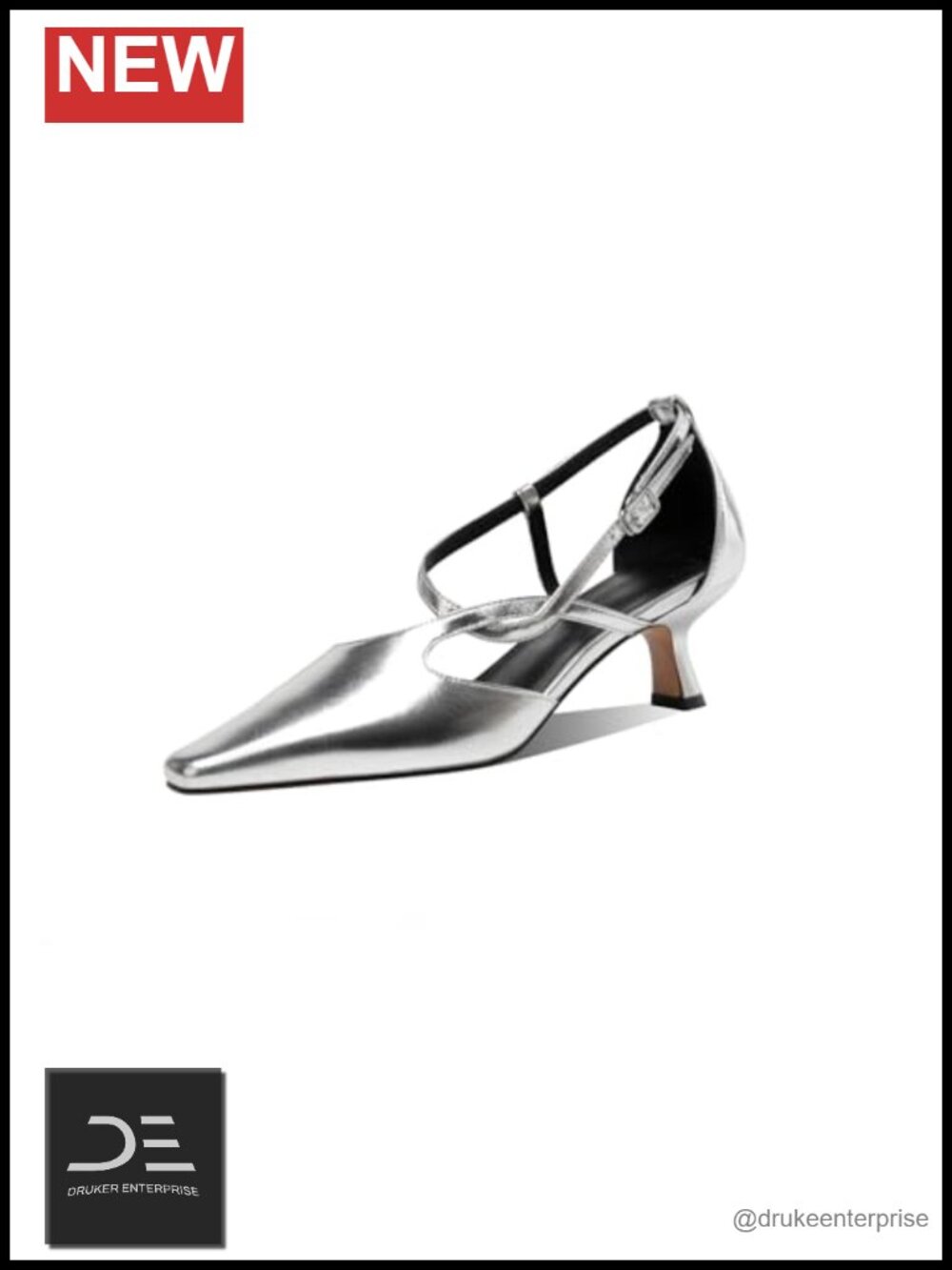 Genuine Leather Mid Heel Square Toe Pumps Women's Dress Shoes